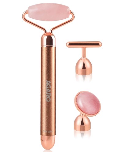 AGARO 3-in-1 Electric Rose Quartz Face Roller